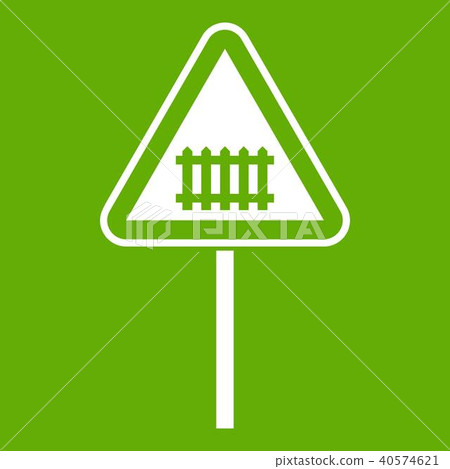 Warning road sign icon green Warning road sign icon green 40574621