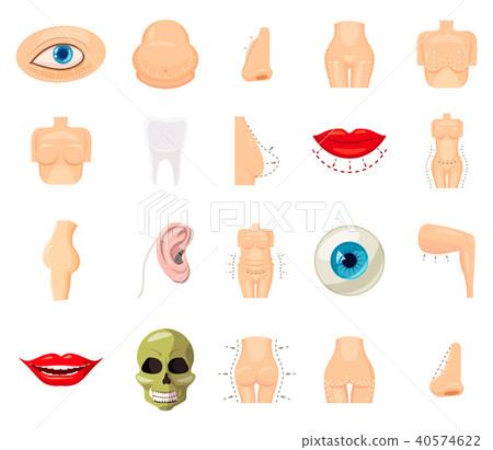 Human body icon set, cartoon style Human body icon set, cartoon style 40574622