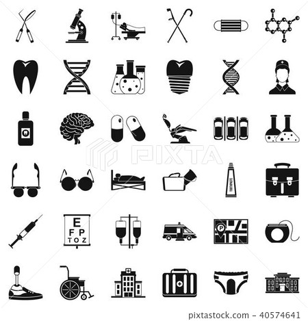 Therapeutic icons set, simple style 40574641