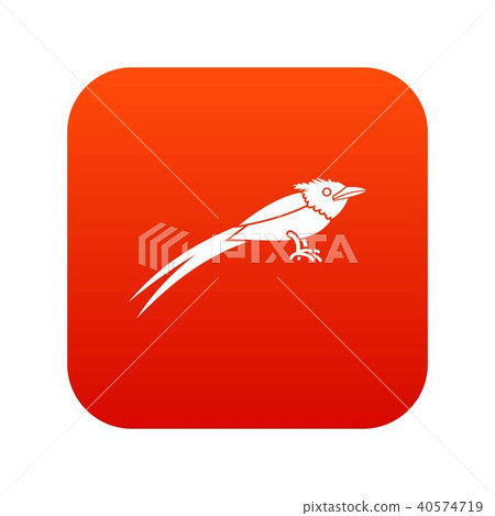 Asian paradise flycatcher icon digital red 40574719