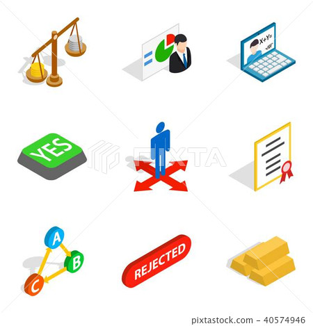 Enactment icons set, isometric style 40574946