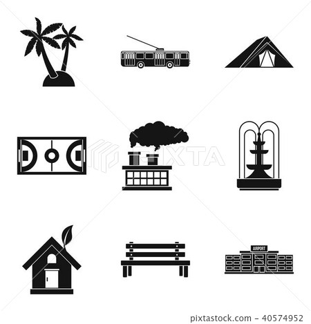 Ground icons set, simple style - Stock Illustration [40574952] - PIXTA