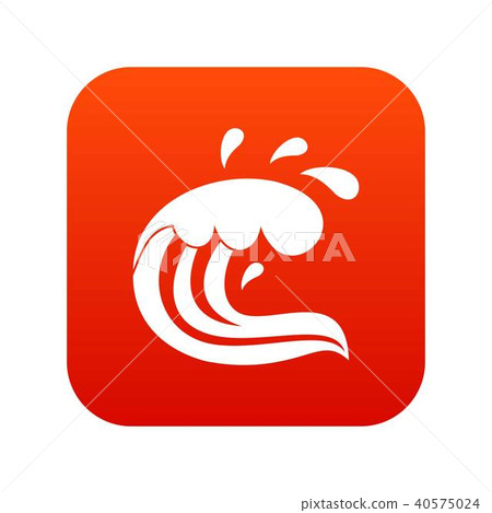Water wave splash icon digital red 40575024