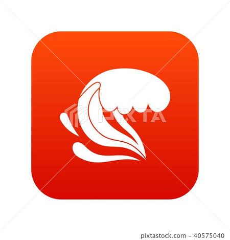 Surf wave icon digital red - Stock Illustration [40575040] - PIXTA