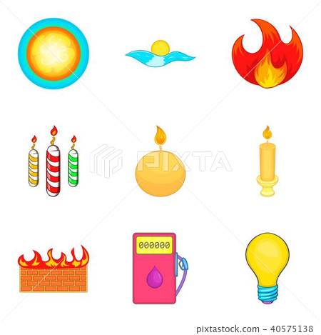 Searchlight icons set, cartoon style 40575138