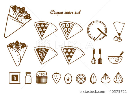 Crepe Icon Illustration Set Crepe Icon Illustration Set 40575721