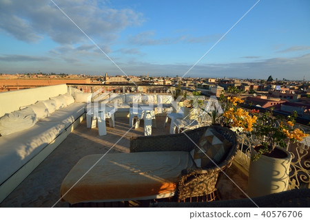 Landscape from the roof of the Riad in Morocco-Medina 40576706