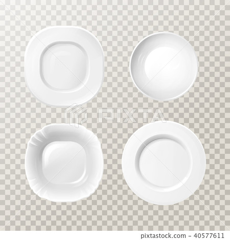 Vector realistic blank kitchen plates, dishes set Vector realistic blank kitchen plates, dishes set 40577611