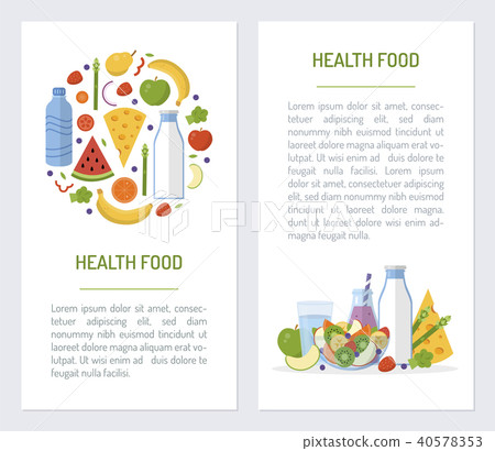 Set flyers for health food market 40578353