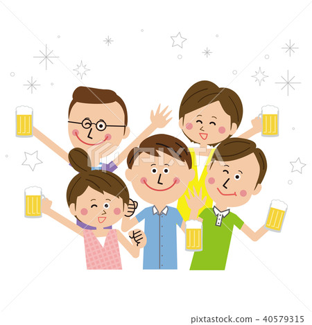 Pop 5 people Upper body Men and women Drinking party 40579315