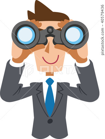 Businessman looking into binoculars Businessman looking into binoculars 40579436