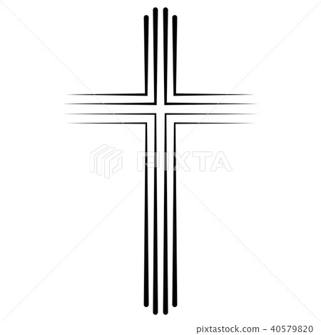 Christian Catholic cross icon flat design 40579820