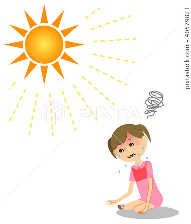 Girl heat stroke Girl heat stroke 40579821