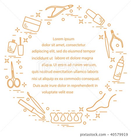 Silhouette of manicure and pedicure tools and Silhouette of manicure and pedicure tools and 40579919
