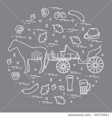 various symbols of Germany arranged in a circle various symbols of Germany arranged in a circle 40579921
