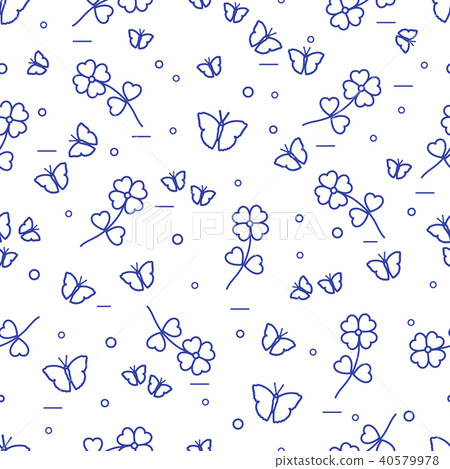Seamless pattern with shamrock and butterflies Seamless pattern with shamrock and butterflies 40579978