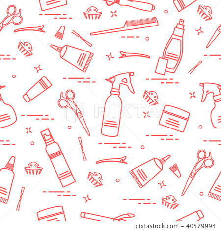 Seamless pattern with professional hairdresser Seamless pattern with professional hairdresser 40579993
