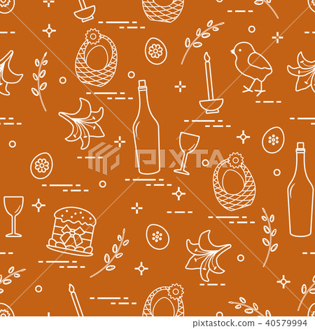 Pattern of Easter symbols Pattern of Easter symbols 40579994