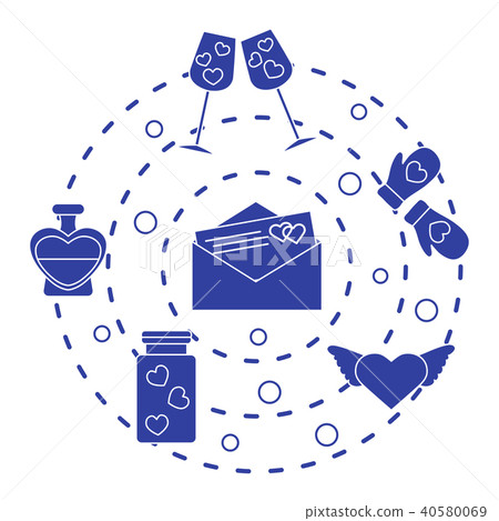 Romantic symbols - Stock Illustration [40580069] - PIXTA