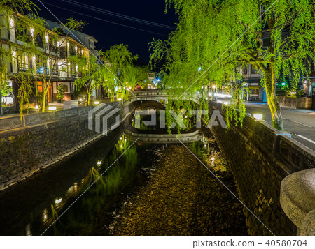 Oiso River and willow flowing to Kinosaki Onsen 40580704