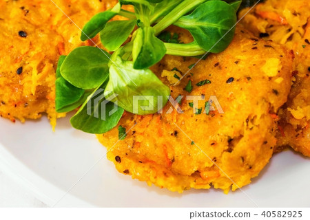 Roasted pumpkin pancake. 40582925