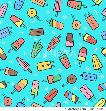 Cute seamless summer pattern with summer elements - Stock Illustration ...