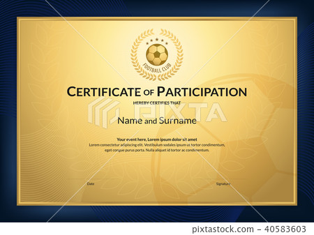 Certificate template in football sport theme 40583603