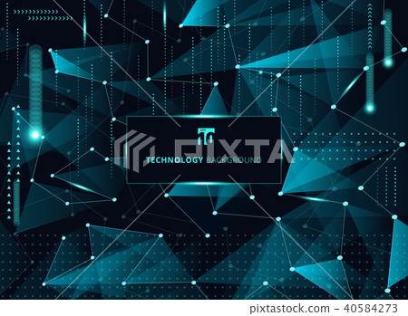 Abstract technology blue triangles and low polygon Abstract technology blue triangles and low polygon 40584273