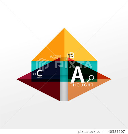 Geometric infographic banner, paper info diagram created with color shapes Geometric infographic banner, paper info diagram created with color shapes 40585207