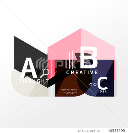 Geometric infographic banner, paper info diagram created with color shapes 40585209