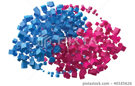 ying-yang symbol with with random cubes 40585626