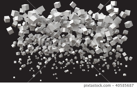 wave of simple cubes. size being bigger from bottom to top. wave of simple cubes. size being bigger from bottom to top. 40585687