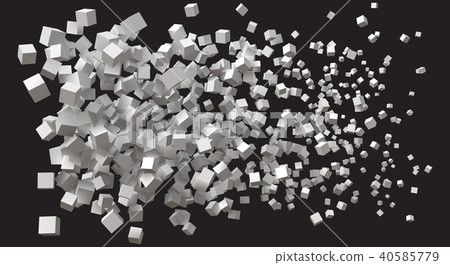 wave of simple cubes. size being bigger from right to left. wave of simple cubes. size being bigger from right to left. 40585779
