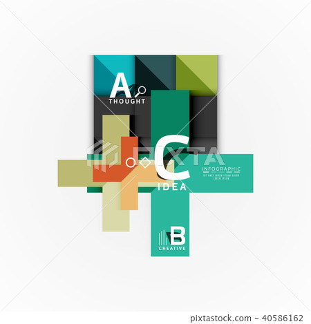 Paper infographic banner template with a b c options, infographics elements 40586162