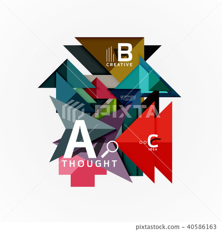 Paper infographic banner template with a b c options, infographics elements 40586163