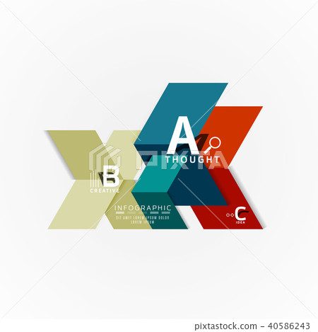Paper infographic banner template with a b c options, infographics elements 40586243