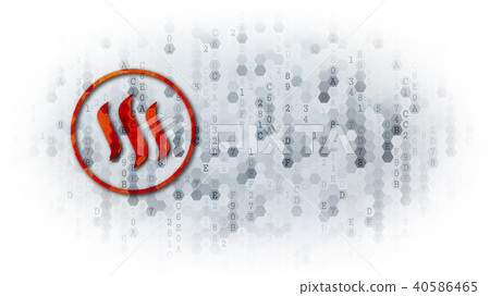 Steem - Logo on Digital Background. 40586465