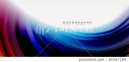 Blurred fluid colors background, abstract waves lines, vector illustration 40587194