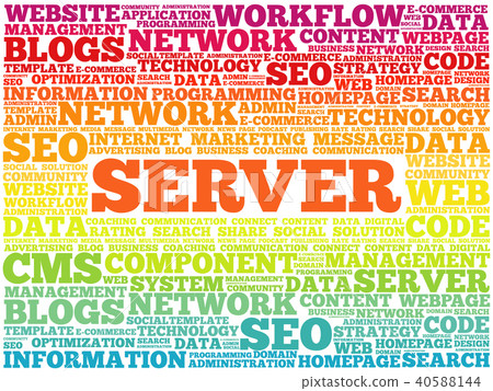Server word cloud collage Server word cloud collage 40588144