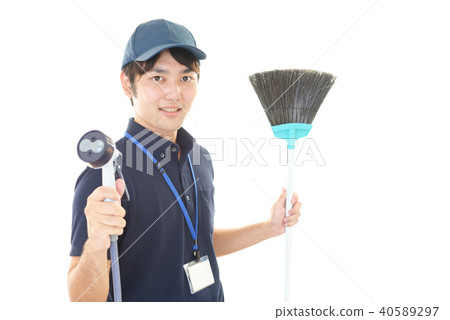Smile cleaning worker Smile cleaning worker 40589297