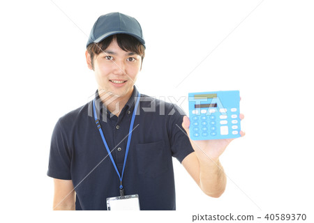 Worker with a calculator Worker with a calculator 40589370
