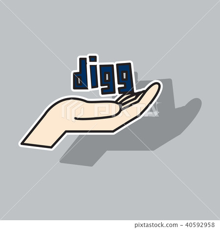 sticker web icon of modern social network digg. 40592958