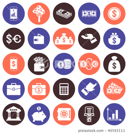 Financial Vector flat icons set 40593111