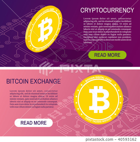 Cryptocurrency concept banners 40593162