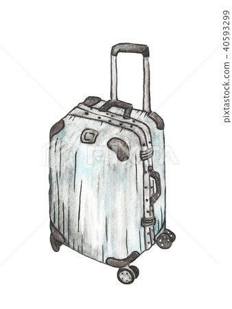 Suitcases for travel on white background Suitcases for travel on white background 40593299