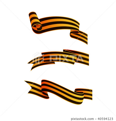 Set of asymmetric Russian Victory day ribbons Set of asymmetric Russian Victory day ribbons 40594123