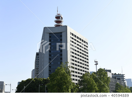 在日本的東京都市風景看Kasumigaseki（國家警察局）的政府辦公區域 40594889