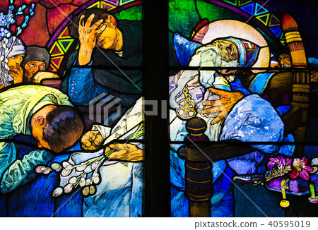 Stained glass window, St. Vitus cathedral, Prague 40595019