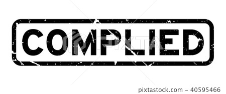 Grunge black complied word square rubber stamp 40595466