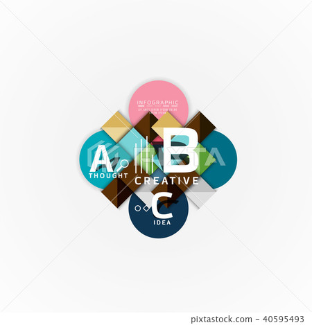 Abstract geometric option infographic banners, a b c steps process 40595493